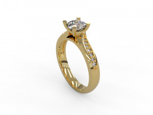 woman solitaire ring 129 Model Cetak 3D