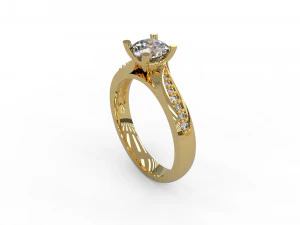 woman solitaire ring 129 3D Print Model
