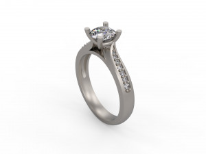 woman solitaire ring 129 Model Cetak 3D