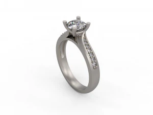 woman solitaire ring 129 3D Print Model