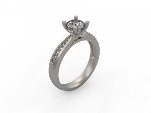 woman solitaire ring 129 Model Cetak 3D