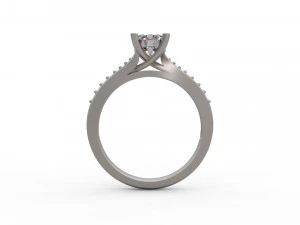 woman solitaire ring 129 3D Print Model