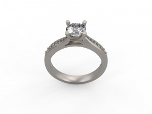 woman solitaire ring 129 Model Cetak 3D