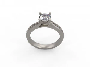 woman solitaire ring 129 3D Print Model