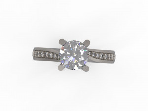 woman solitaire ring 129 Model Cetak 3D