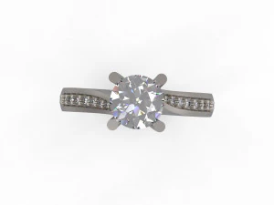 woman solitaire ring 129 3D Print Model