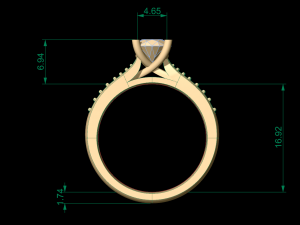 woman solitaire ring 129 Model Cetak 3D