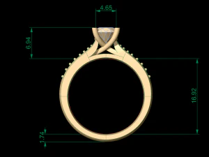 woman solitaire ring 129 3D Print Model
