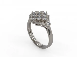 女士单石戒指 132 3D 打印模型