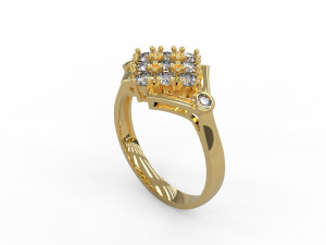 woman solitaire ring 132 Modèles 3D en vedette