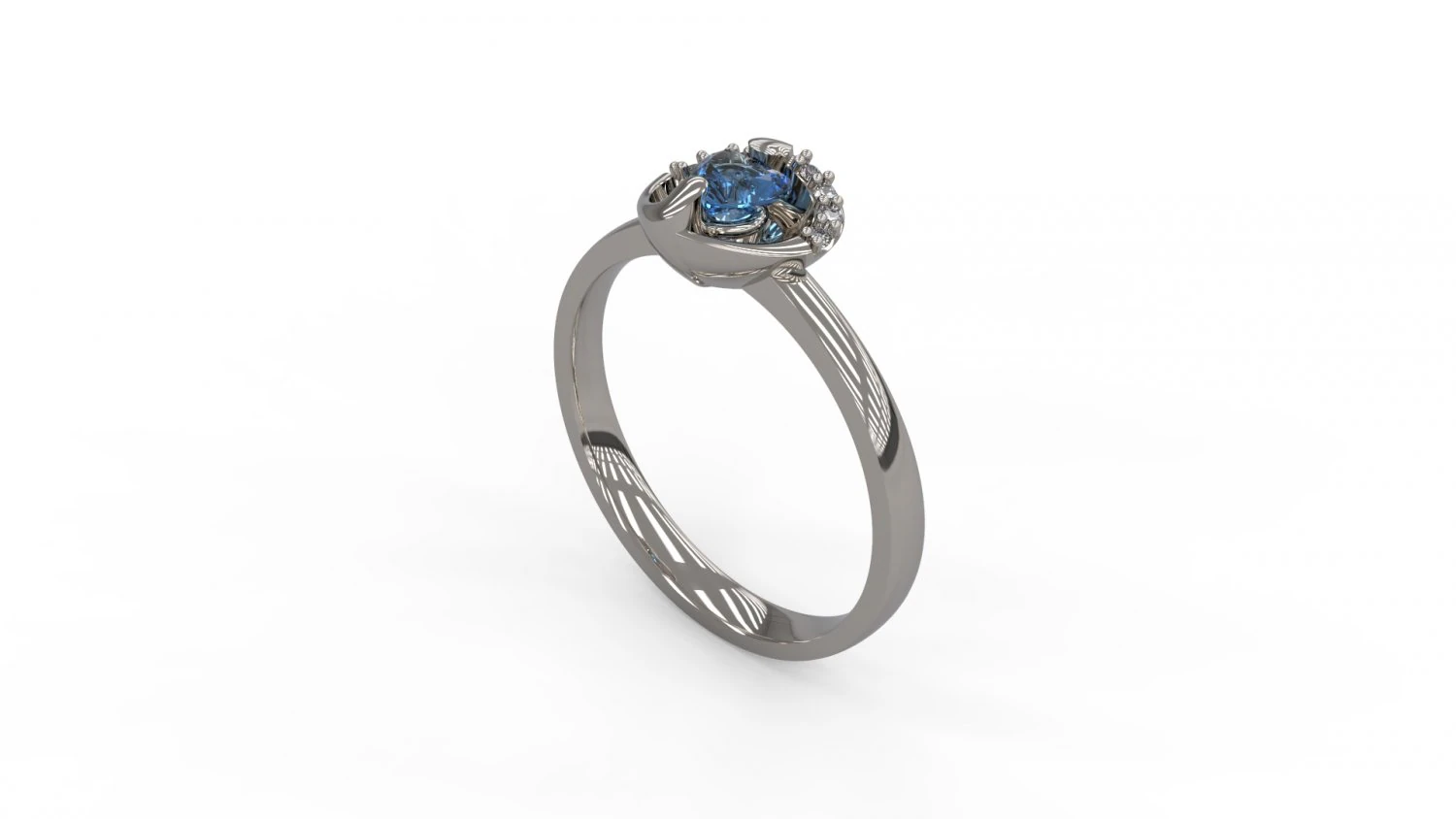 woman solitaire ring 135 3D Print Model .c4d .max .obj .3ds .fbx .stl .blend