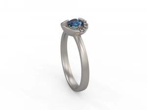 woman solitaire ring 135 3D Print Model