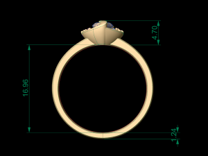 woman solitaire ring 135 3D प्रिंट मॉडल