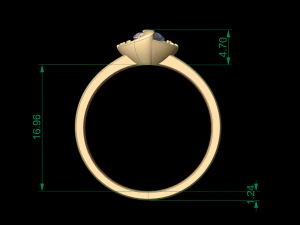 woman solitaire ring 135 3D Print Model