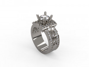 woman solitaire ring 136 3D Print Model