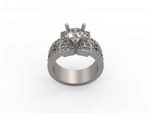 woman solitaire ring 136 Modèles 3D en vedette