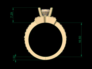woman solitaire ring 136 3D Print Model