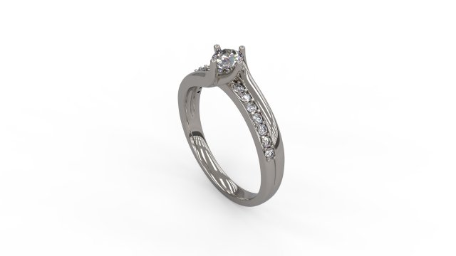 woman solitaire ring 138 3D Print Model .c4d .max .obj .3ds .fbx .stl .blend 