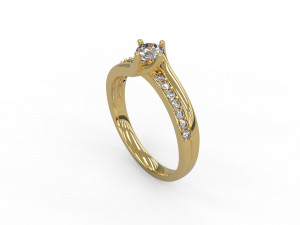 woman solitaire ring 138 3D Print Model