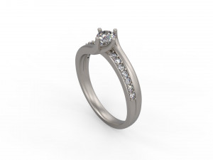 woman solitaire ring 138 3D Print Model