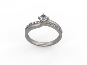 woman solitaire ring 138 3D Print Model