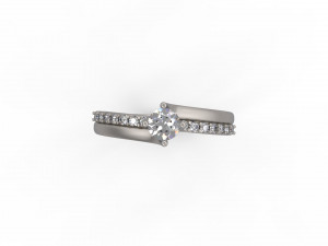 woman solitaire ring 138 3D Print Model
