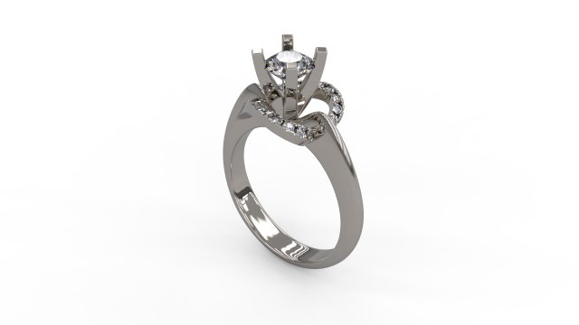 woman solitaire ring 140 3D 프린트 모델 .c4d .max .obj .3ds .fbx .stl .blend 