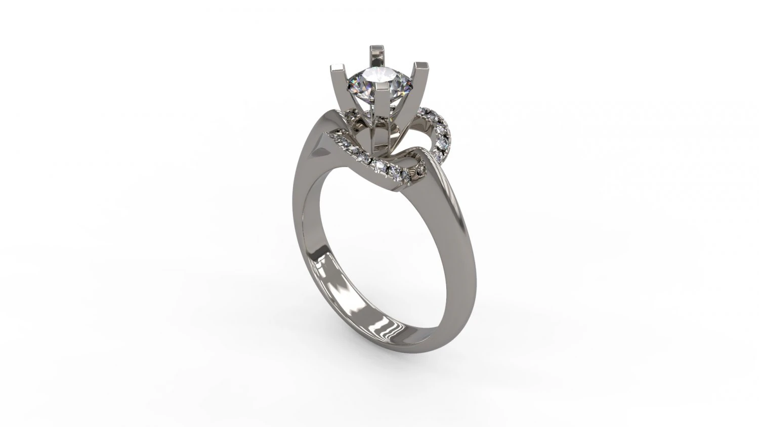 woman solitaire ring 140 3D Print Model .c4d .max .obj .3ds .fbx .stl .blend