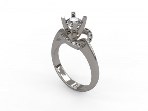 woman solitaire ring 140 3D 프린트 모델