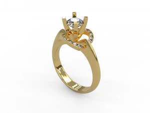 woman solitaire ring 140 3D Print Model