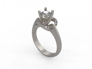 woman solitaire ring 140 3D Print Model
