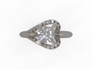 woman solitaire ring 140 3D 프린트 모델