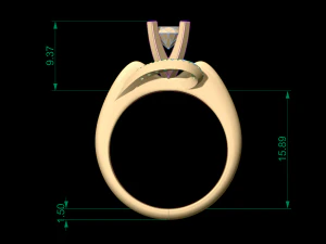 woman solitaire ring 140 3D Print Model