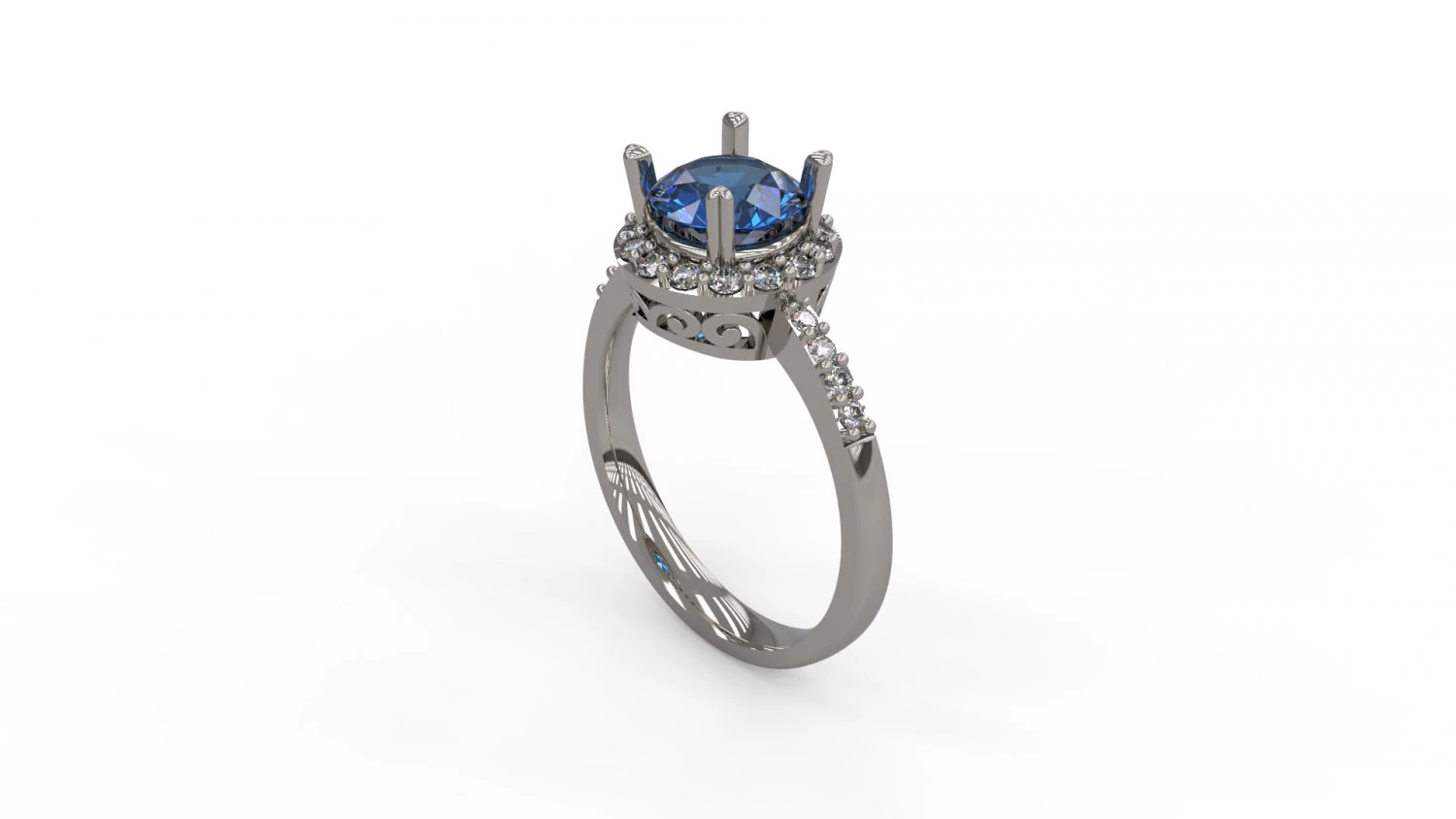 woman solitaire ring 141 3D Print Model .c4d .max .obj .3ds .fbx .stl .blend 