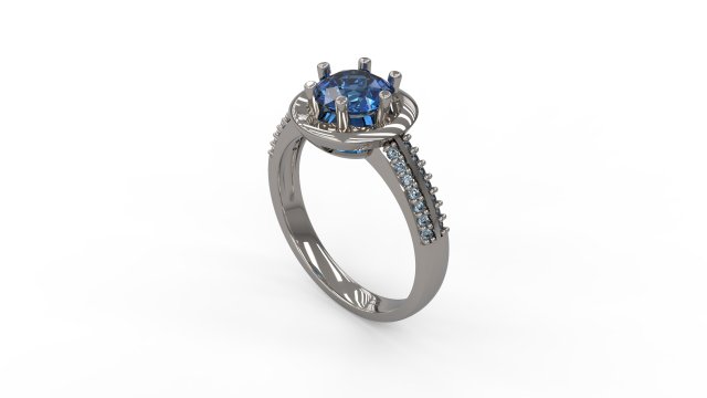 woman solitaire ring 142 3D 打印模型 .c4d .max .obj .3ds .fbx .stl .blend 