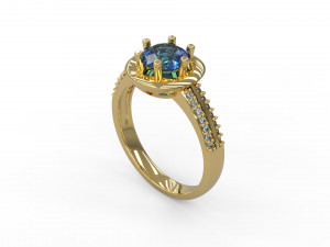 woman solitaire ring 142 3D 打印模型