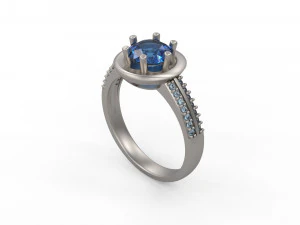 woman solitaire ring 142 3D Print Model