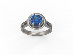 woman solitaire ring 142 3D 打印模型