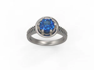 woman solitaire ring 142 3D Print Model