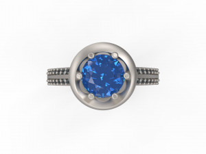woman solitaire ring 142 3D 打印模型