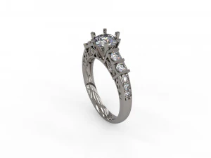 woman solitaire ring 143 3D Print Model