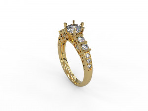 woman solitaire ring 143 Modelo de Impressão 3D