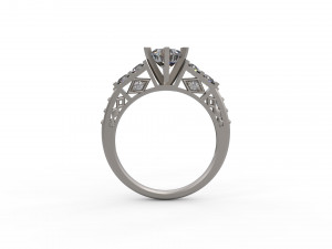 woman solitaire ring 143 Modelo de Impressão 3D