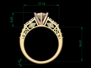 woman solitaire ring 143 3D Print Model