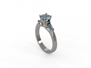 woman solitaire ring 145 3D Print Model