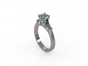 kadın tektaş y&uuml;z&uuml;k 145 3D Baskı Modeli