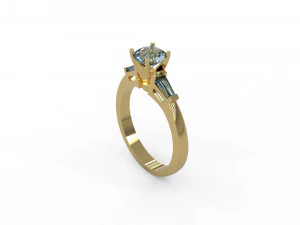 woman solitaire ring 145 3D Print Model