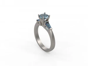 woman solitaire ring 145 3D Print Model