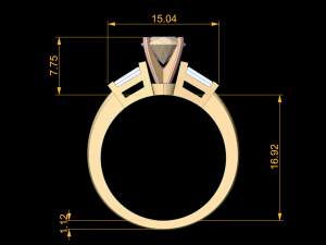 woman solitaire ring 145 3D 프린트 모델