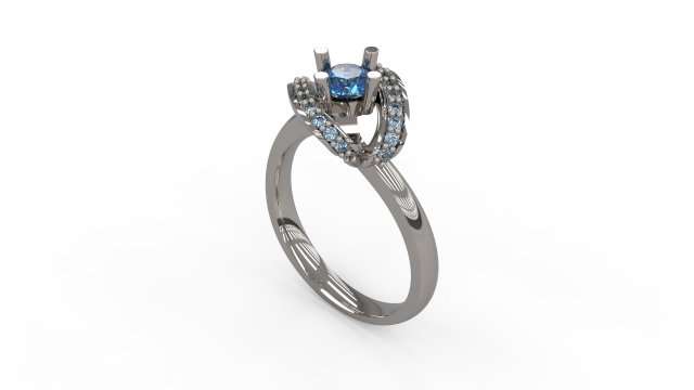 woman solitaire ring 146 3Dプリントモデル .c4d .max .obj .3ds .fbx .stl .blend 
